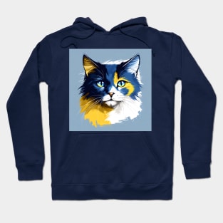 Cat with Blue-Yellow Eyes Hoodie